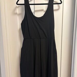 Pact Fit & Flare Tie Back Dress in Black, Women's Size Large, NWOT